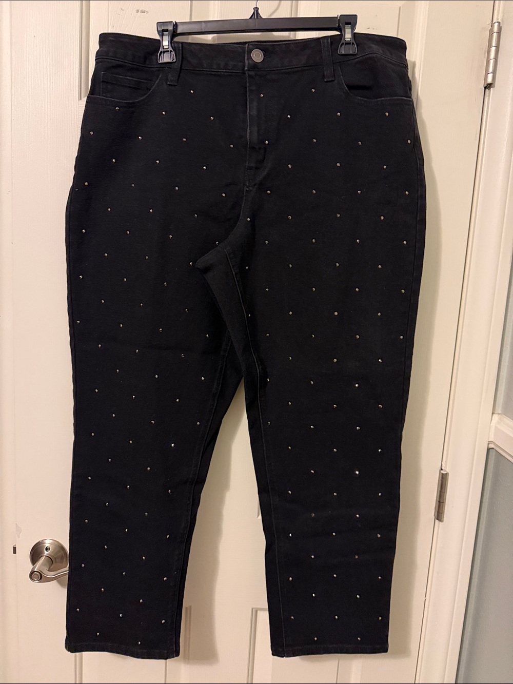 Intempo Plus Size Black Studded Women's Jeans